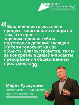 Голосование проходит в рамках федерального проекта «Формирование комфортной городской среды» нацпроекта «Жилье и городская среда», инициированного Президентом России..